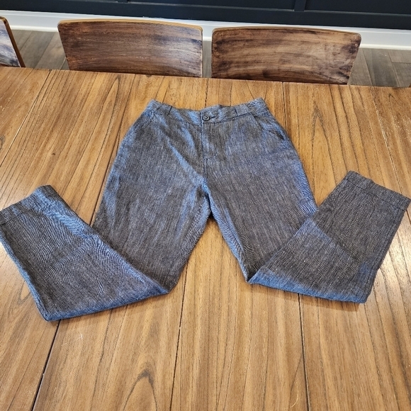 Poetry Textured Tailored Trouser ankle crop  Pants linen wool blend size 4 - Picture 4 of 13